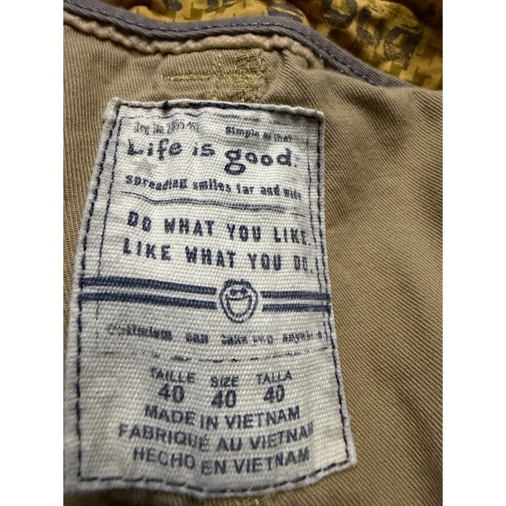 Life is Good Mens Chino Shorts Khaki Tan‎ Cotton Twill Casual Size 40